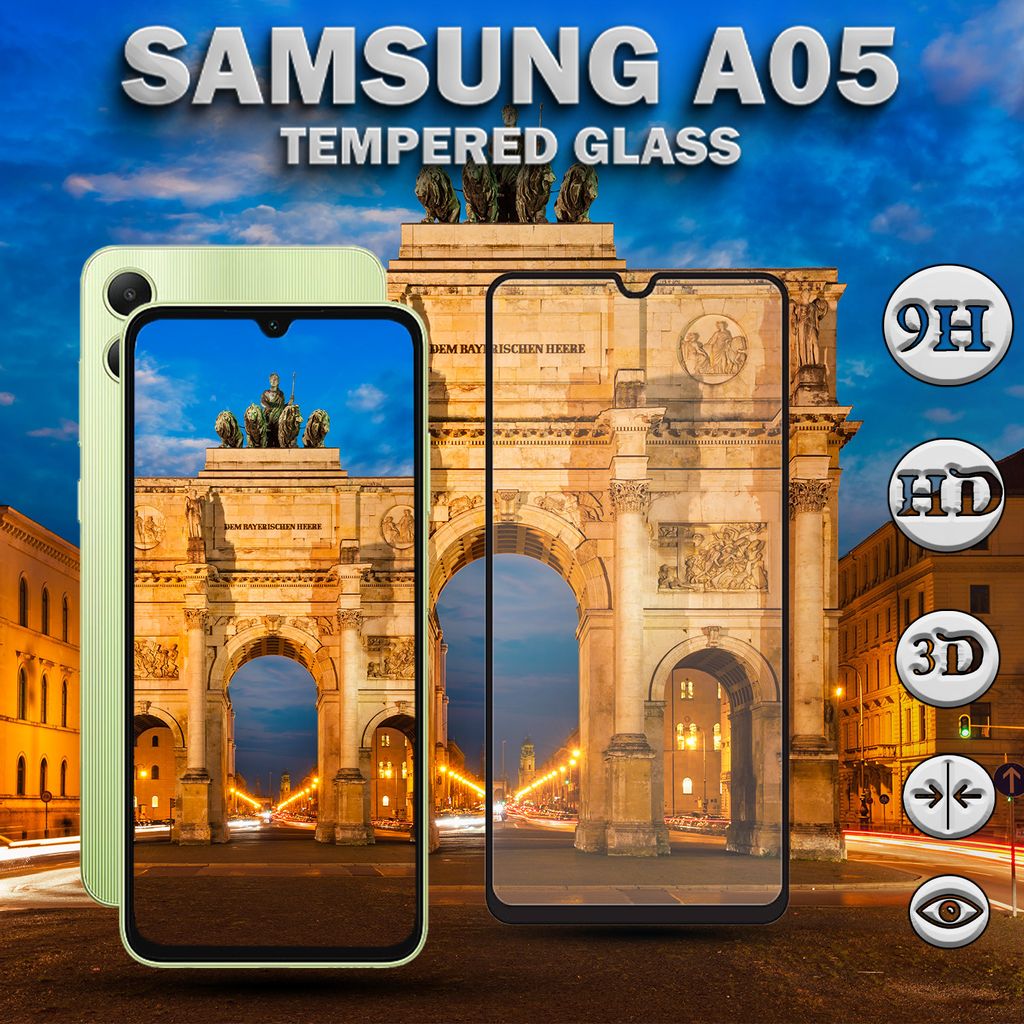 Samsung Galaxy A05 - Gehärtetes Glas 9H - Hochwertiger 3D-Displayschutz
