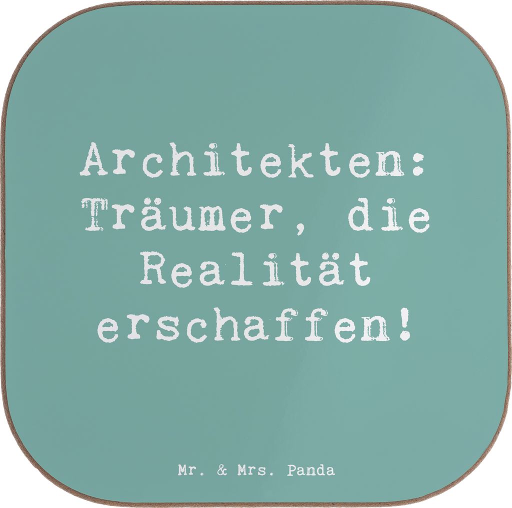 Mr. & Mrs. Panda Untersetzer für Gläser Spruch Architekt Träumer - Meeresbrise - Geschenk, Architekten, Design, kreative Geschenke, Tischunterse...
