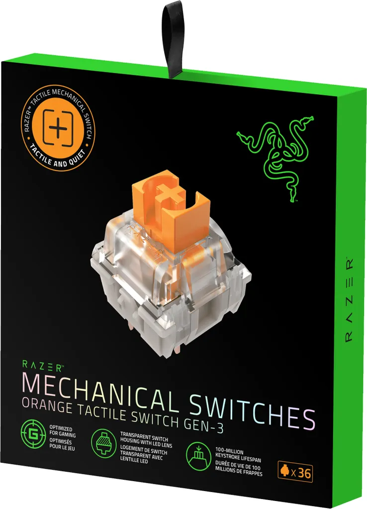 Pack 36 Commutateurs Razer Orange pour Customisation Clavier Gaming PC - 5
