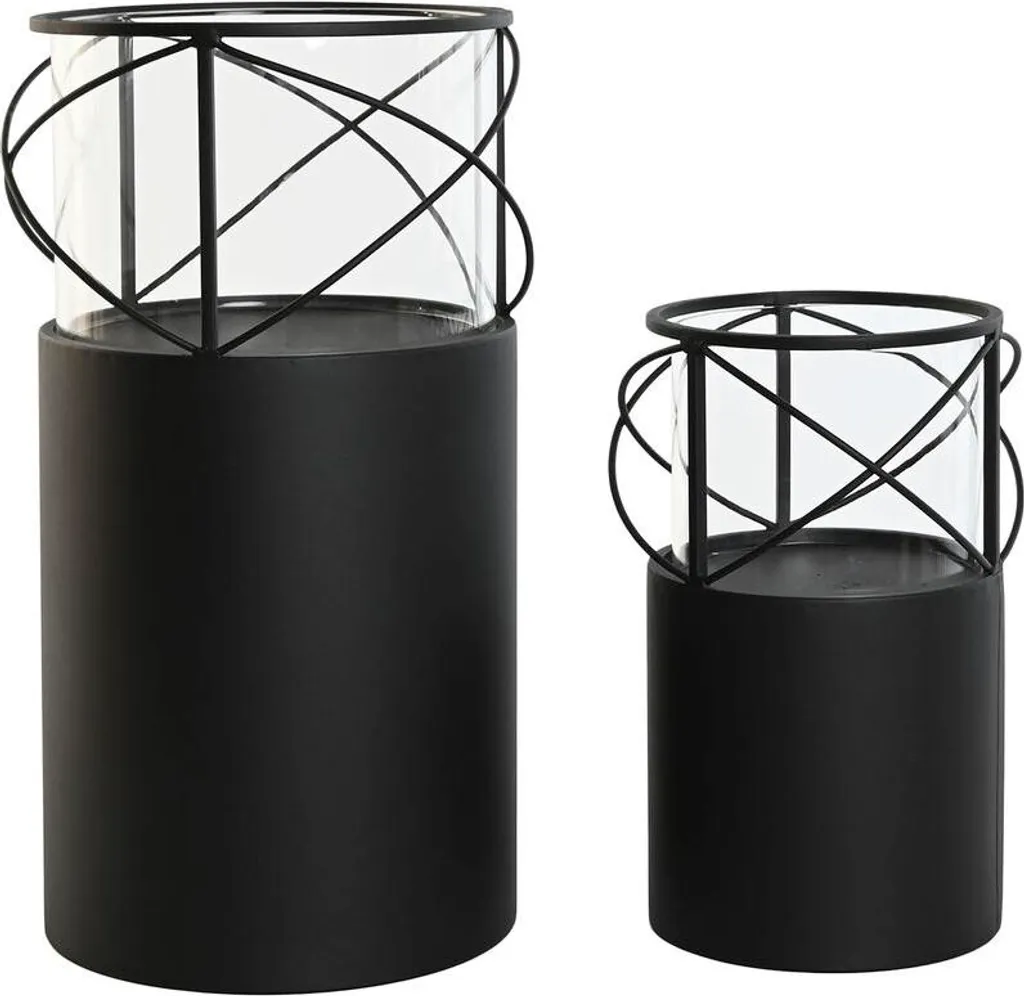 Grand chandelier design en métal noir et cristal Home ESPRIT haut 46 cm