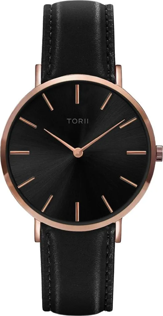 Montre femme noire classique TORII R34BL.BR idéale pour un look bureau