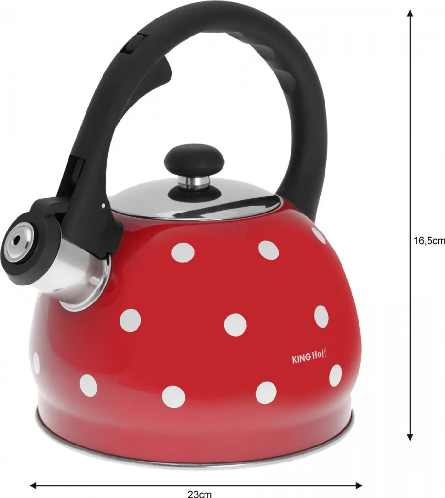 Kinghoff KH1049 Bouilloire Émaillée à Pois 2,0L - Design Rétro Chic