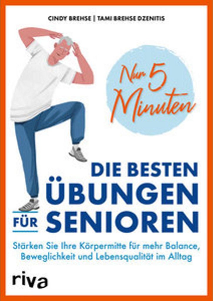 Book cover with an illustration of a senior man exercising.