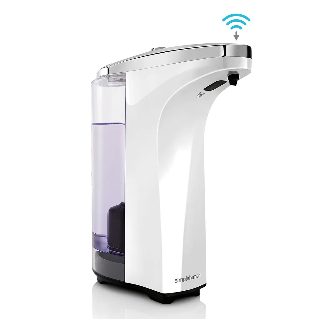 Distributeur à capteur sans contact blanc simplehuman ST1018 à piles