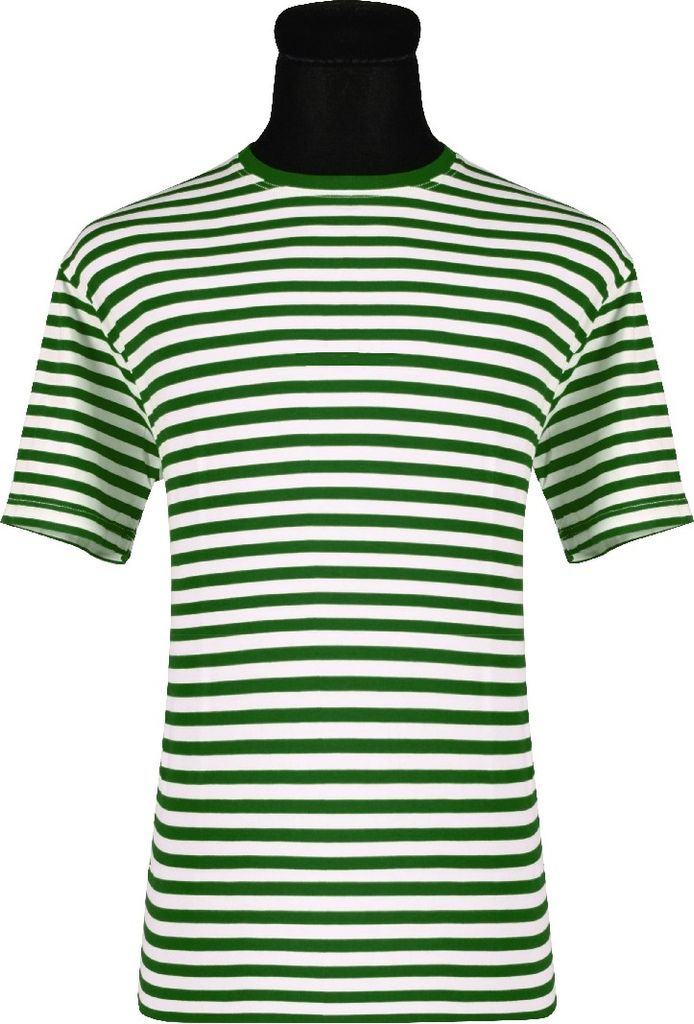 T2595-0302-XS grün-weiß Damen-Herren Kurzarm Streifenpulli Produktbild 