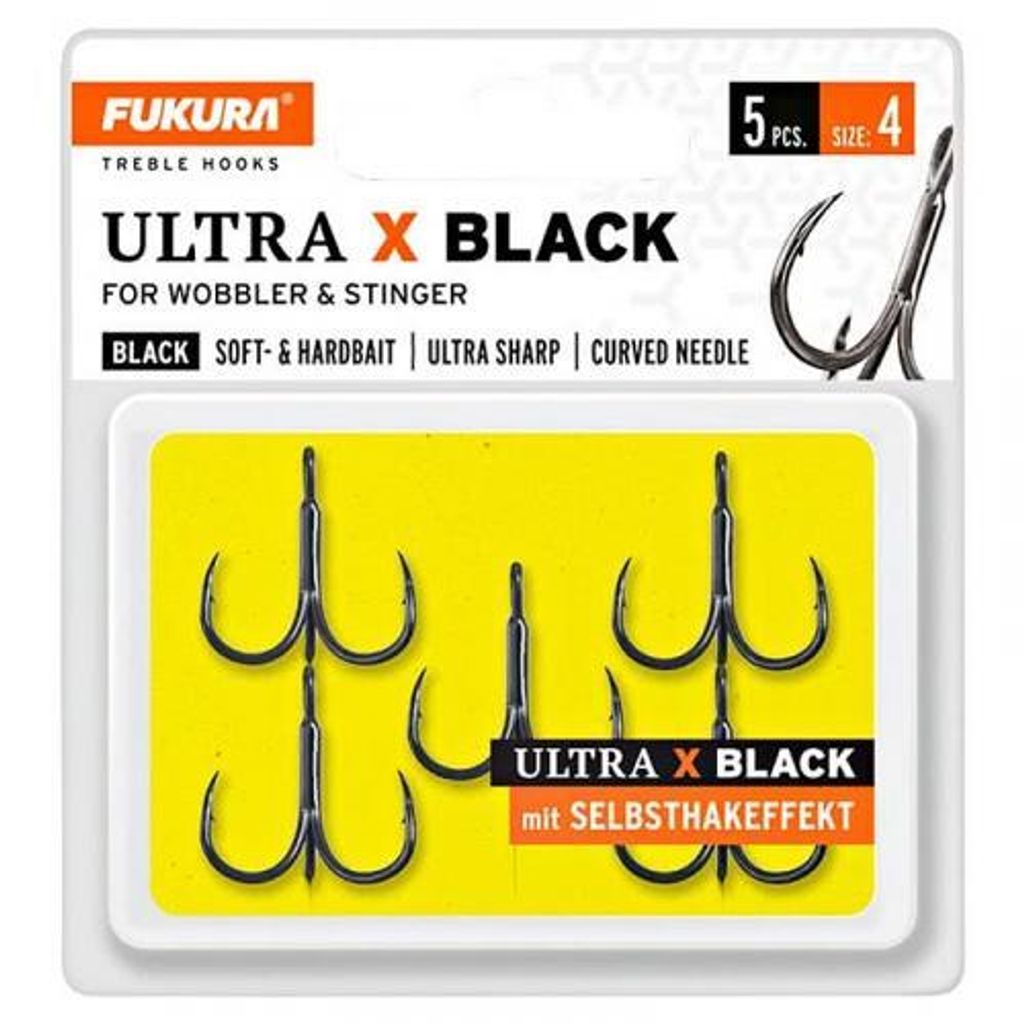 Fukura Ultra X Black Drillinge - Drillingshaken, Größe/Packungsinhalt:Gr. 4 / 5 Stück