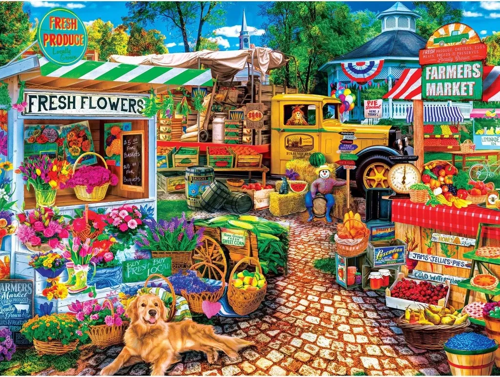 Puzzle 750 pièces MasterPieces Farmers Market Sale de la série Square