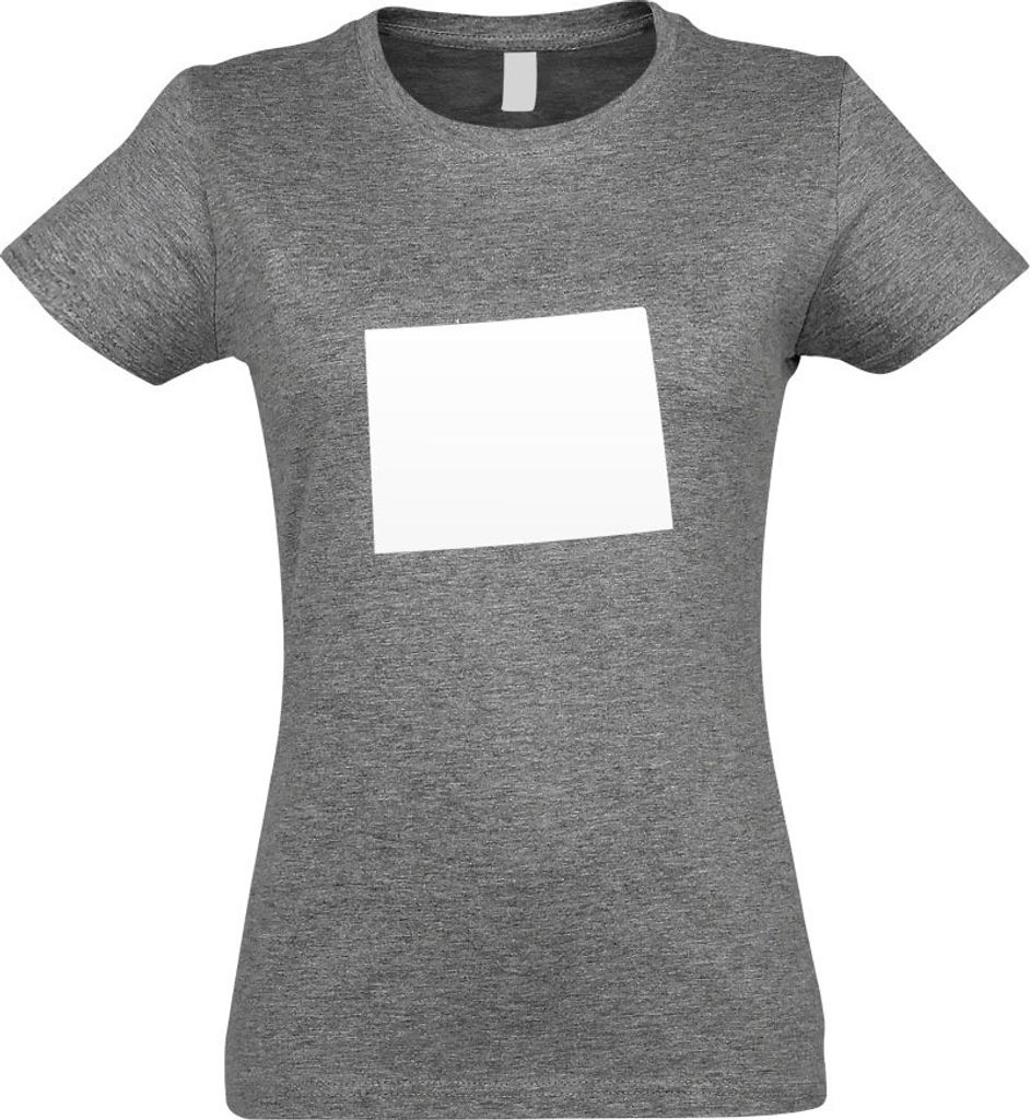 Kiwistar - T-Shirt tailliert - Damen - Graumeliert - USA - Bundesstaat - Wyoming - mit Motiv Bedruckt - Funshirt Design - Sport - Freizeit - Damen - S