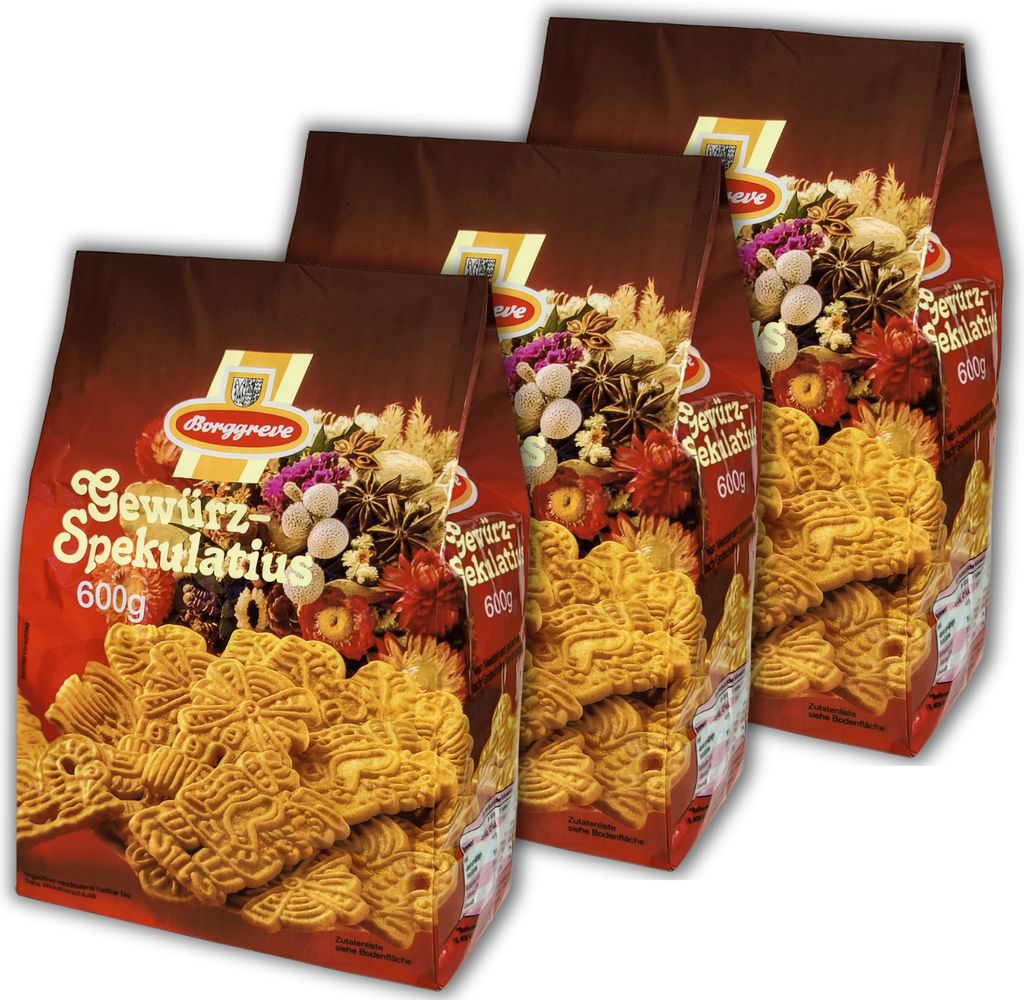 Borggreve Gewürzspekulatius 3 x 600 g Spekulatius Kekse Produktbild 