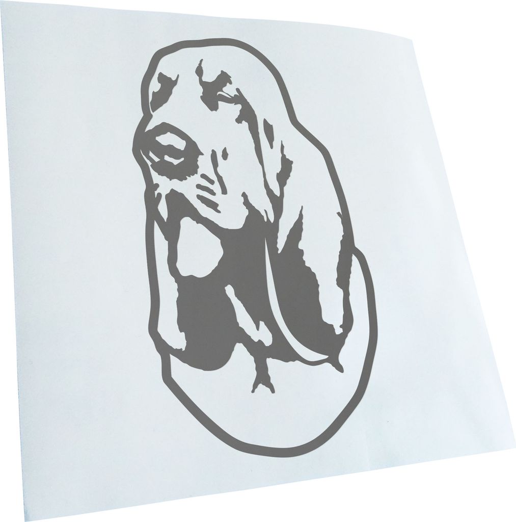 Kiwistar - Autoaufkleber - Blood Hound Hund - Grau - 40x22cm - Aufkleber für Auto, Laptop, Fahrrad, LKW, Motorrad mehrfarbig JDM Decal Racing