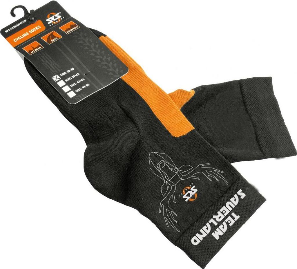 SKS Radsocken 35-38 Atmungsaktive Fahrrad-Socken mit verstärkter Sohle & op...