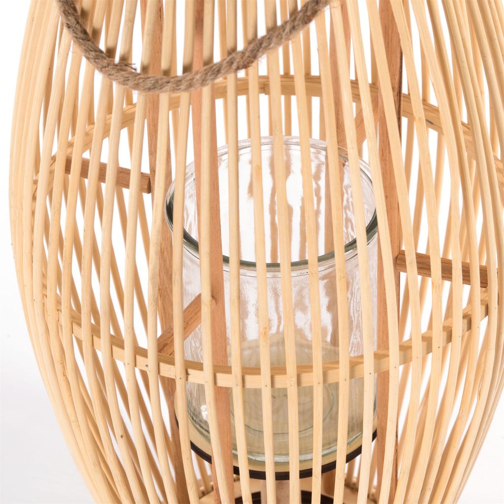 Deko LATERNE "ZYA" | Bambus | Natur Windlicht | Gre: 60