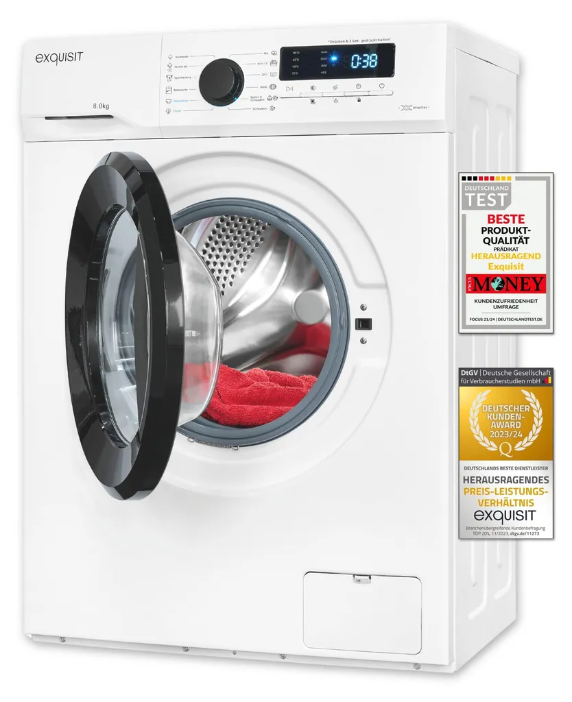 Lave-linge Silencieux Exquisit 8kg Classe A : Économisez sur vos Factures