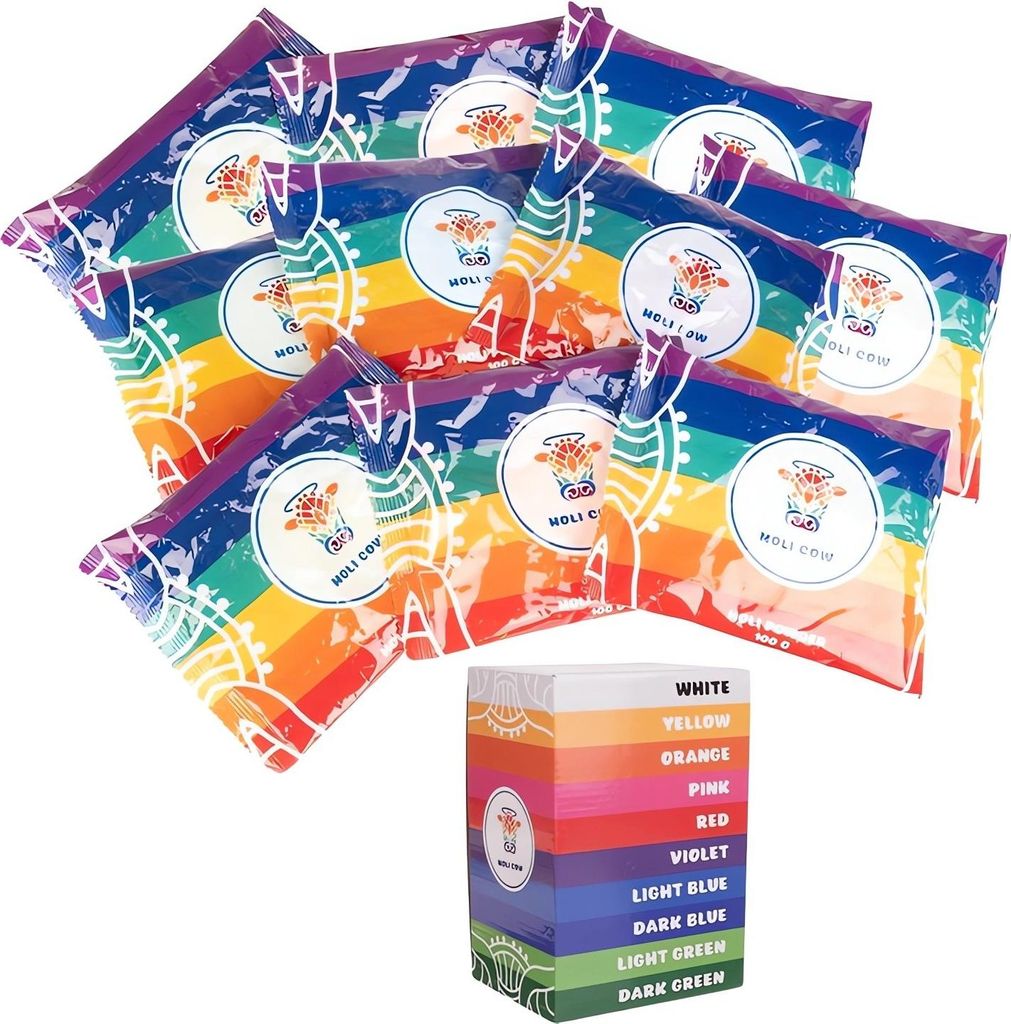Holi Cow Barevný prášek Holi - sada 10x100g Obrázek produktu 