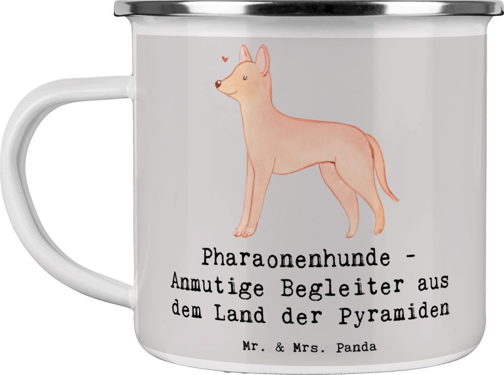 Mr. & Mrs. Panda Teetasse Pharaonenhund Freunde - Grau Pastell - Geschenk, Blechtasse, Historische Bedeutung, Hunderasse, Hunderassen Pflege, Treue...