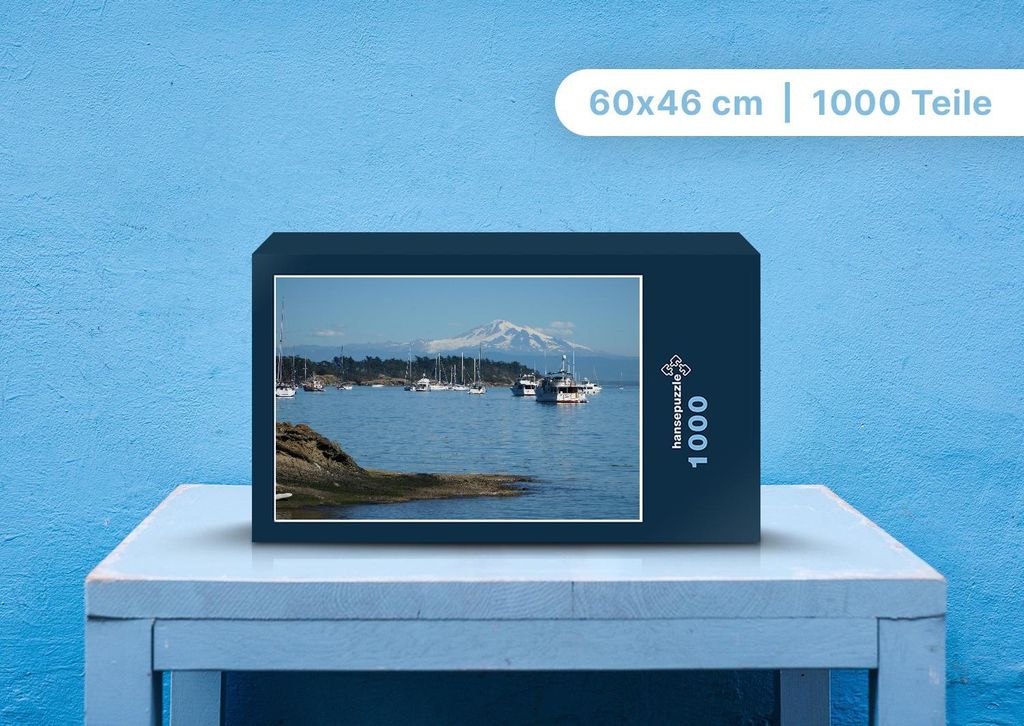 hansepuzzle 100348 - Boote am Meer Puzzle, 1000 Teile, Reisen, 60,0 x 46,0cm mit hochwertiger Aufbewahrung, Kartonbox & Beutel