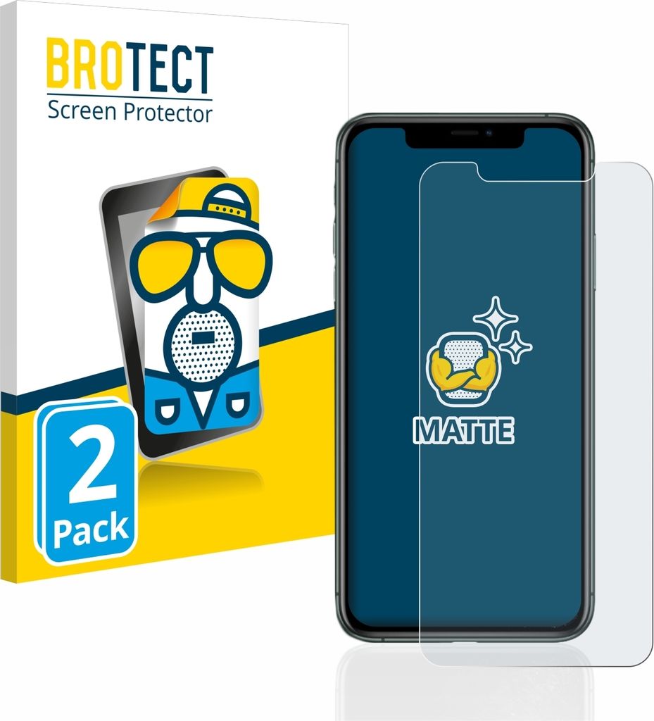 2x BROTECT Schutzfolie für Apple iPhone 11 Pro Max Displayschutz Displayschutzfolie Folie Matt Entspiegelungsfolie