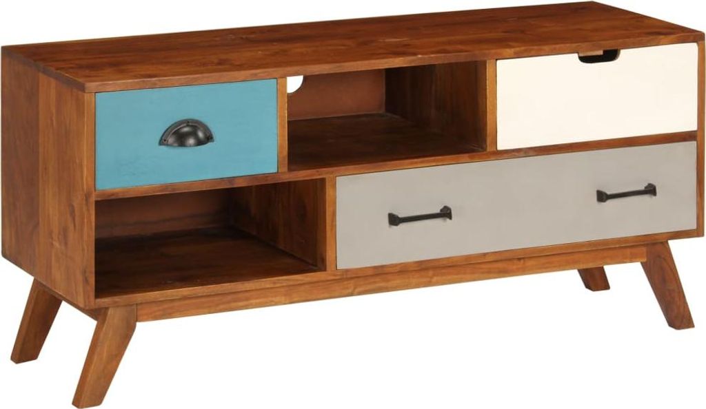 vidaXL TV-Schrank mit 3 Schubladen 110x35x50 cm Massivholz Akazie