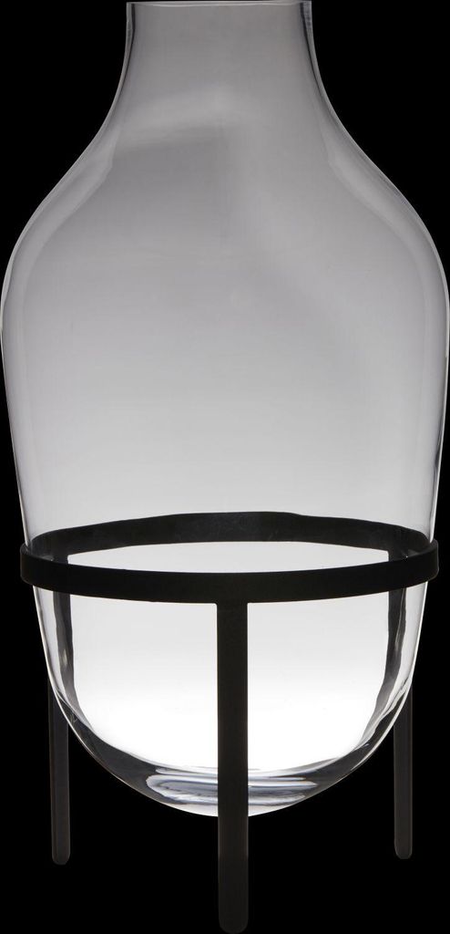 INNA-Glas Bodenvase Glas Camilo auf Standfuß, klar, 75cm, Ø39cm - Blumenvase