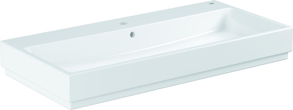 Grohe Waschtisch CUBE KERAMIK 1 Hahnloch, mit Überlauf 100 cm, 1010 x 490 mm PureGuard/alpinweiß