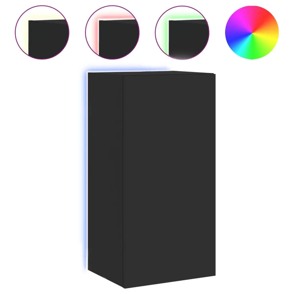 Mobile TV a Parete SYFAX™ Nero LED 40,5x35x80 cm | Design Sospeso
