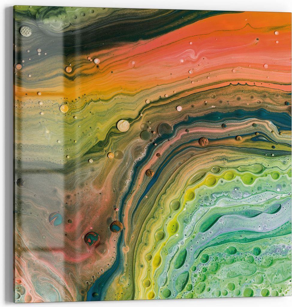 DEQORI Magnettafel Glas 50x50 cm 'Organische Vielfalt' beschreibbar Whiteboard Küche