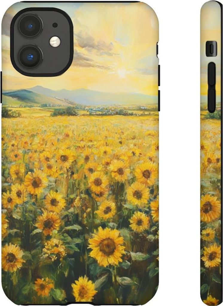 Sonnenblumenfeld im Morgenlicht – Hülle Kompatibel mit iPhone 11