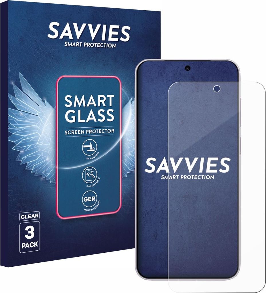 3x Savvies Schutzglas Folie für Vivo X300 9H Panzer Schutzfolie Glas Displayschutz klar transparent