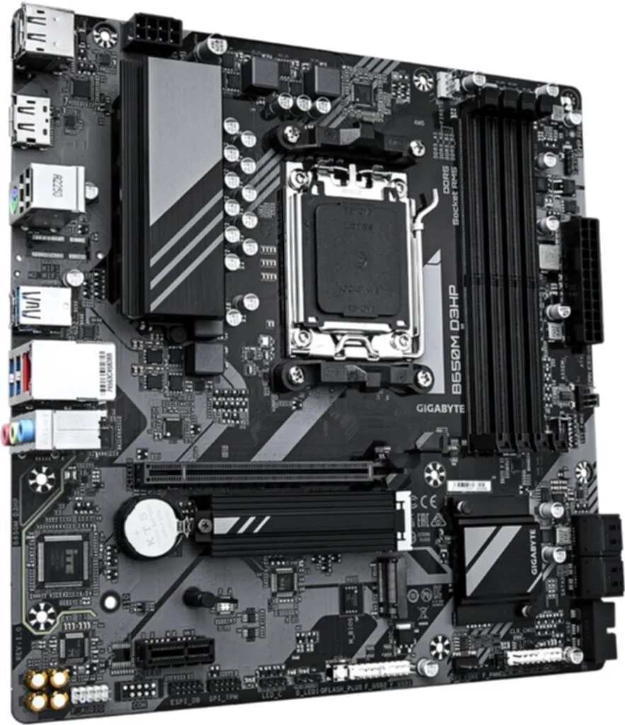 Gigabyte B650M D3HP - 1.0 - Scheda madre - micro ATX - Socket AM5 - AMD B650 Chipsatz - USB 3.2 Gen 1, USB-C 3.2 Gen 1 - 2.5 Gigabit LAN - Grafica integrata (CPU erforderlich) - Audio HD (8-Kanal) (B650M D3HP) - 3