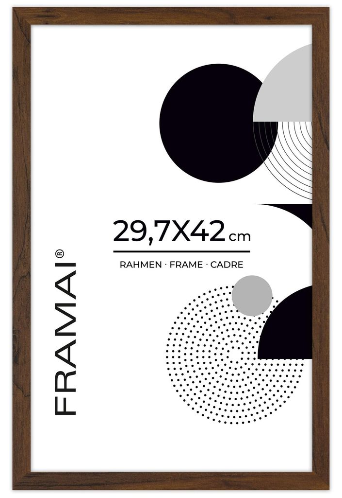 Brauner Bilderrahmen 29,7 x 42 cm A3-Rahmen für Poster und Produktbild 