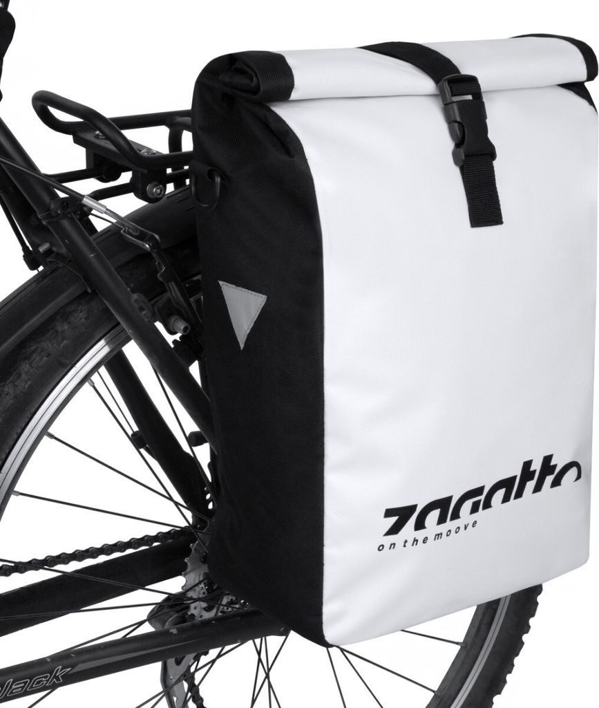 Zagatto Groß Fahrradträger-Seitentasche, weiß "On the Move" Produktbild 