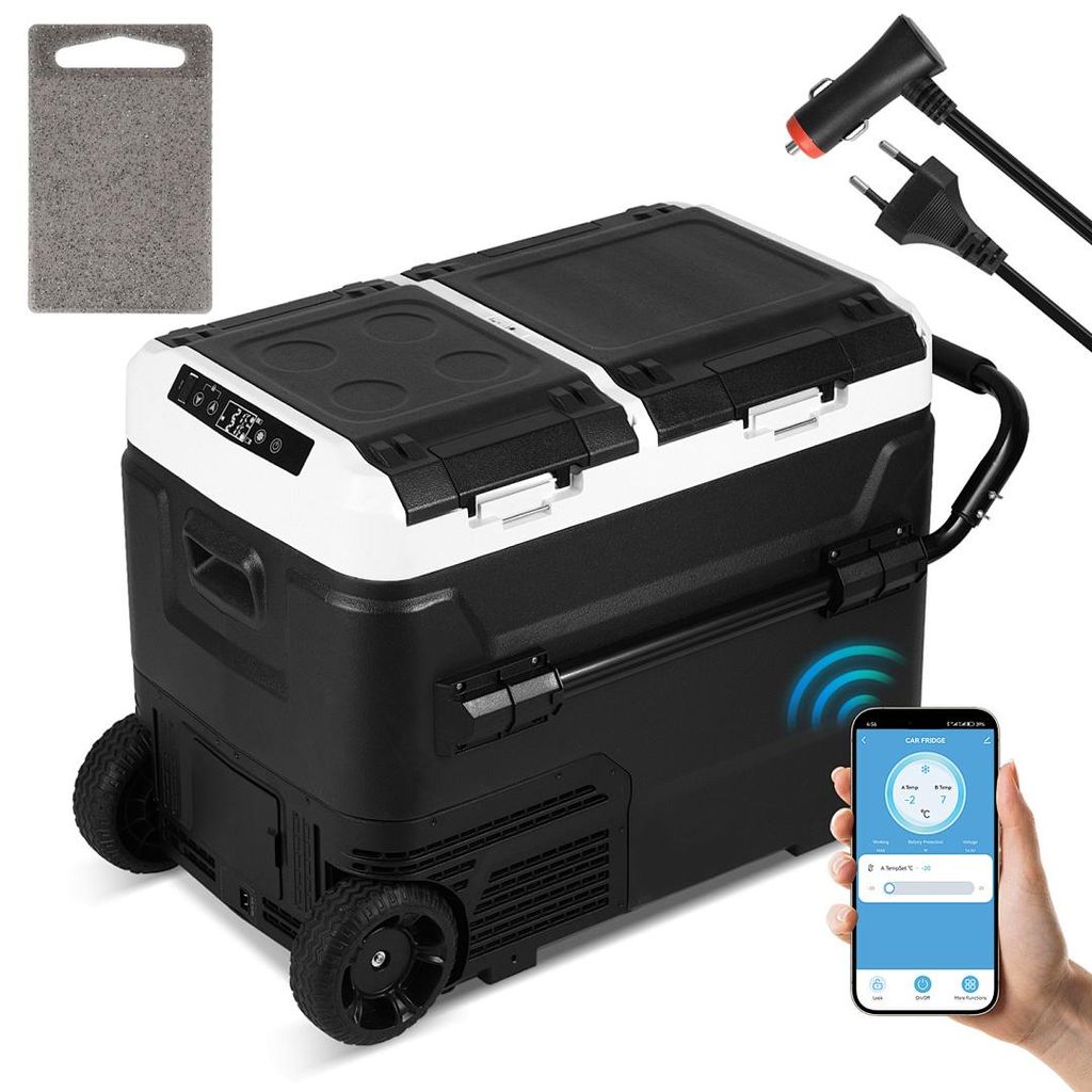 Ikodm Kompressor Kühlbox 50L Kühlschrank Auto Gefrierschrank Kühltasche Warmhaltebox Elektrische Thermobox Picknick Thermoelektrische