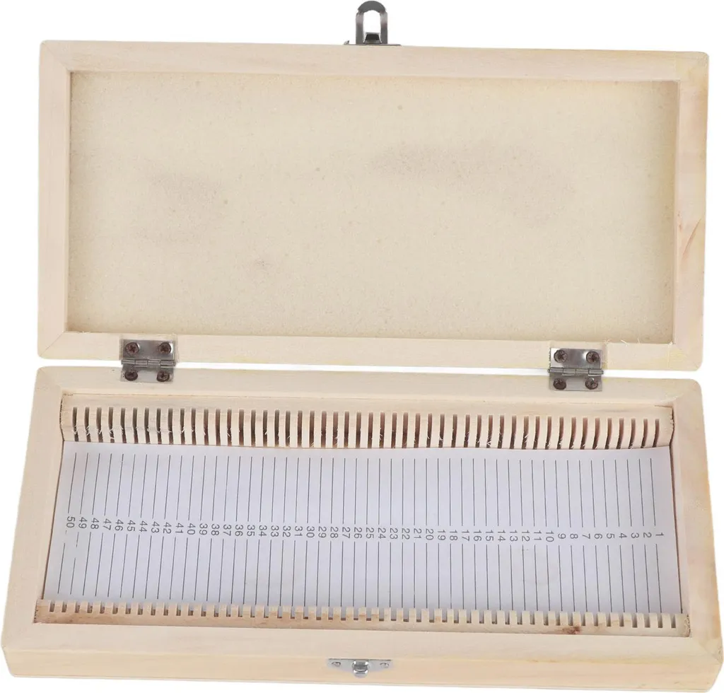 Set 50 Diapositive Biologia in Vetro con Case Legno Anti-Shock