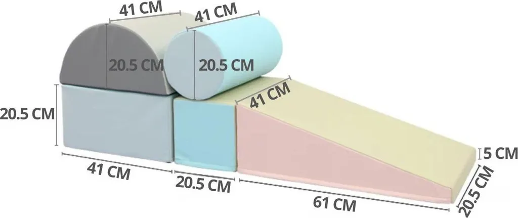 Module de psychomotricité en mousse aux couleurs pastel pour intérieur