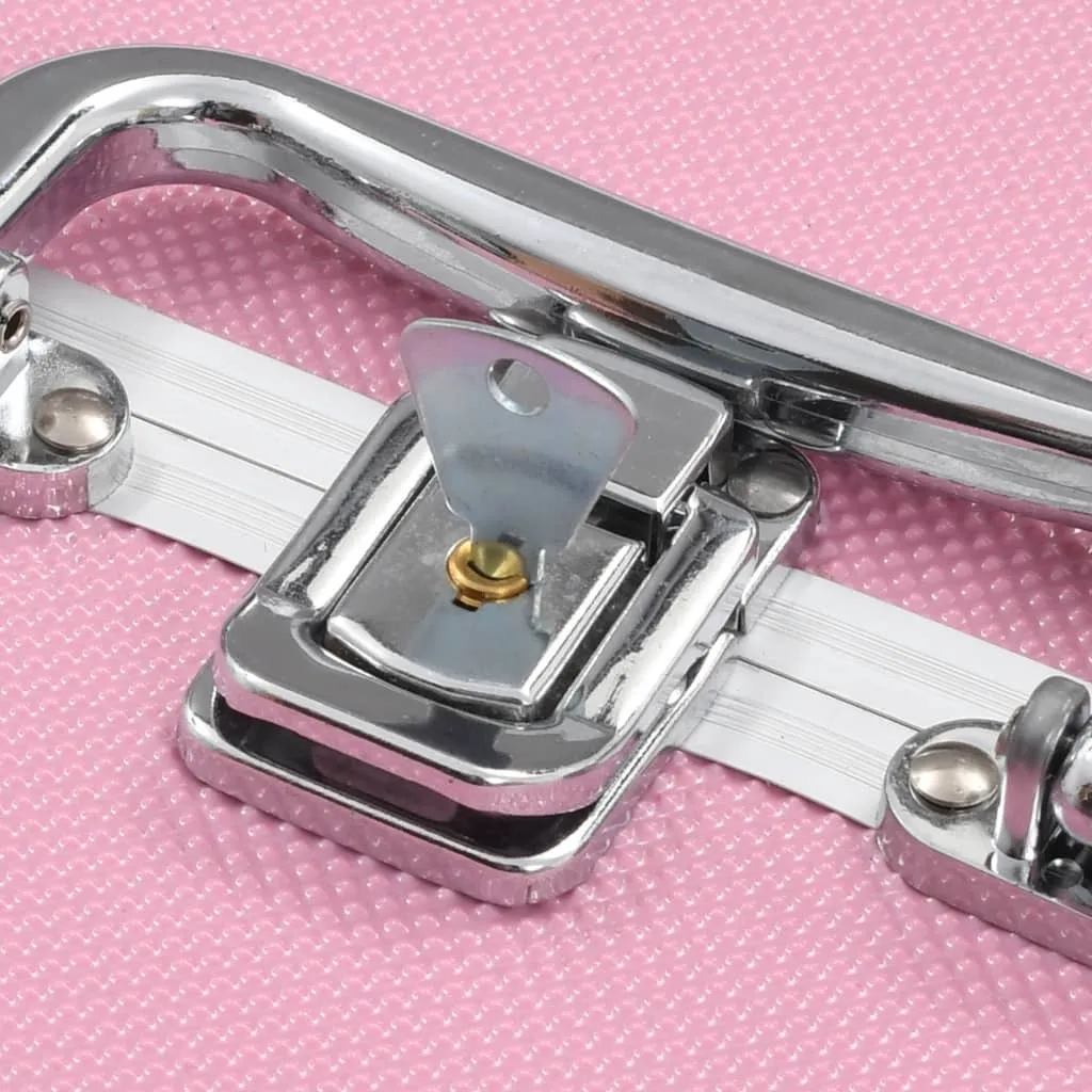 Mallette cosmétique en aluminium rose vidaXL robuste et grand format - 5