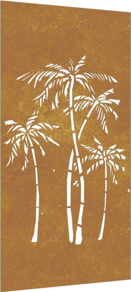 vidaXL Garten-Wanddeko 105x55 cm Cortenstahl Palmen-Design Produktbild 