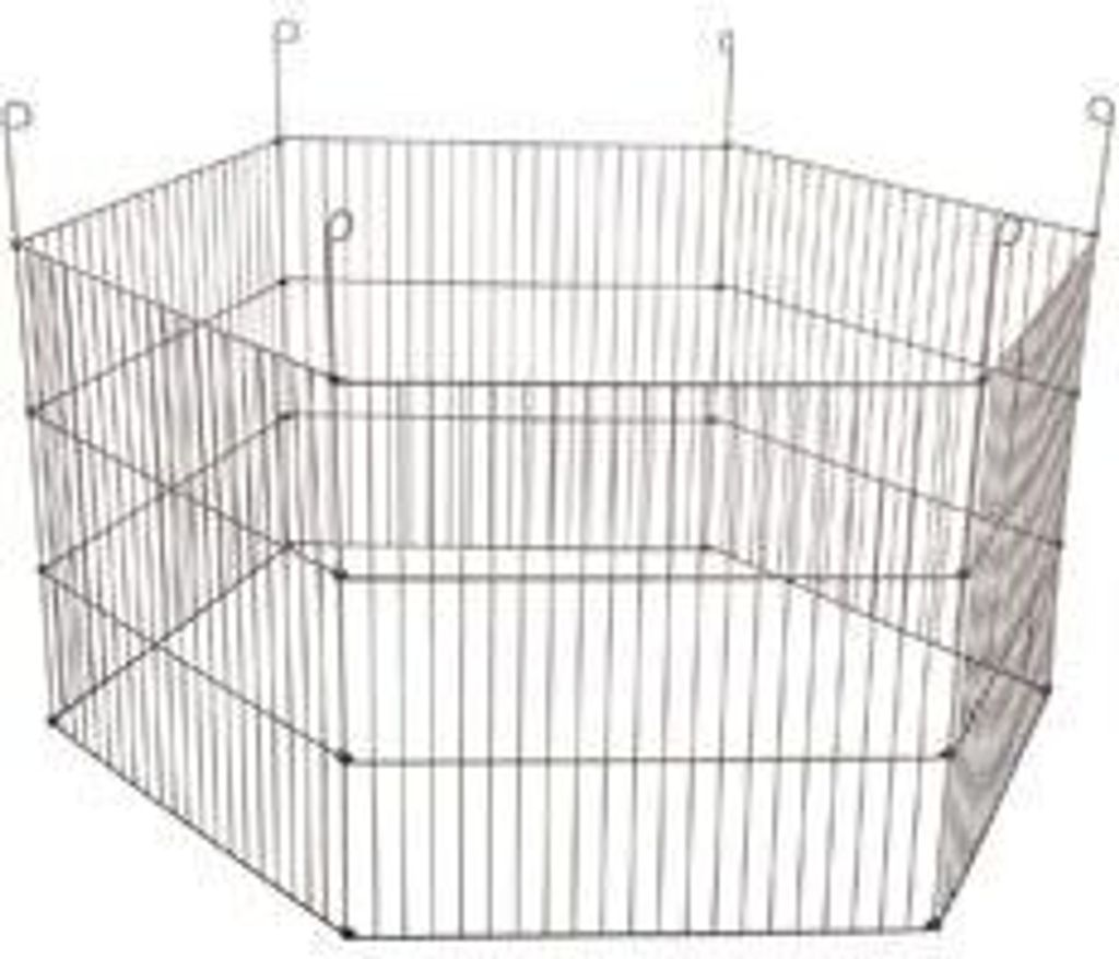 Metall Laufstall für Meerschweinchen grau 6 Wände 120cm Zolux