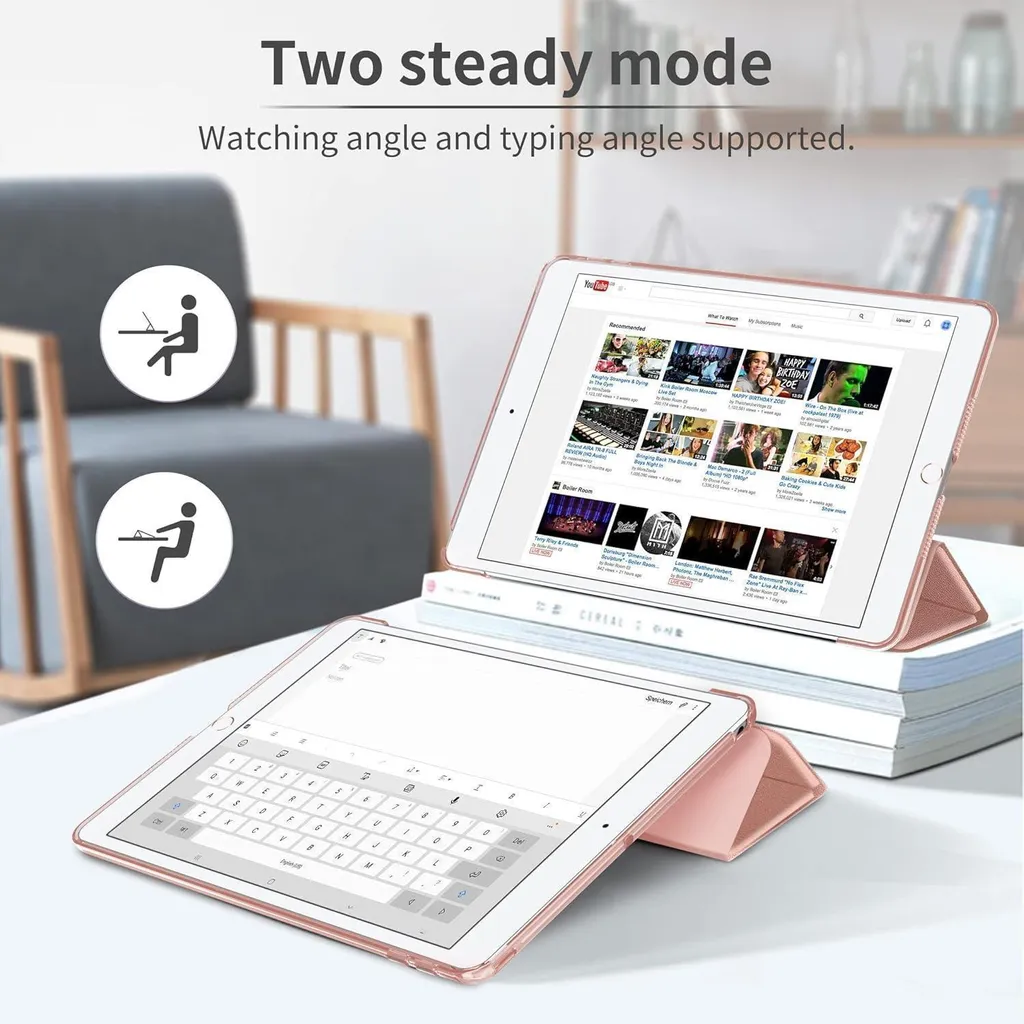 Coque iPad Air 2 Rose Or pour Travail et Loisirs - Support Multi-Angle - 5