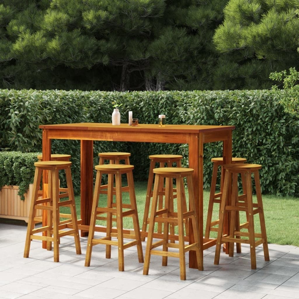 The Living Store Barhocker 8 Stk. Massivholz Akazie