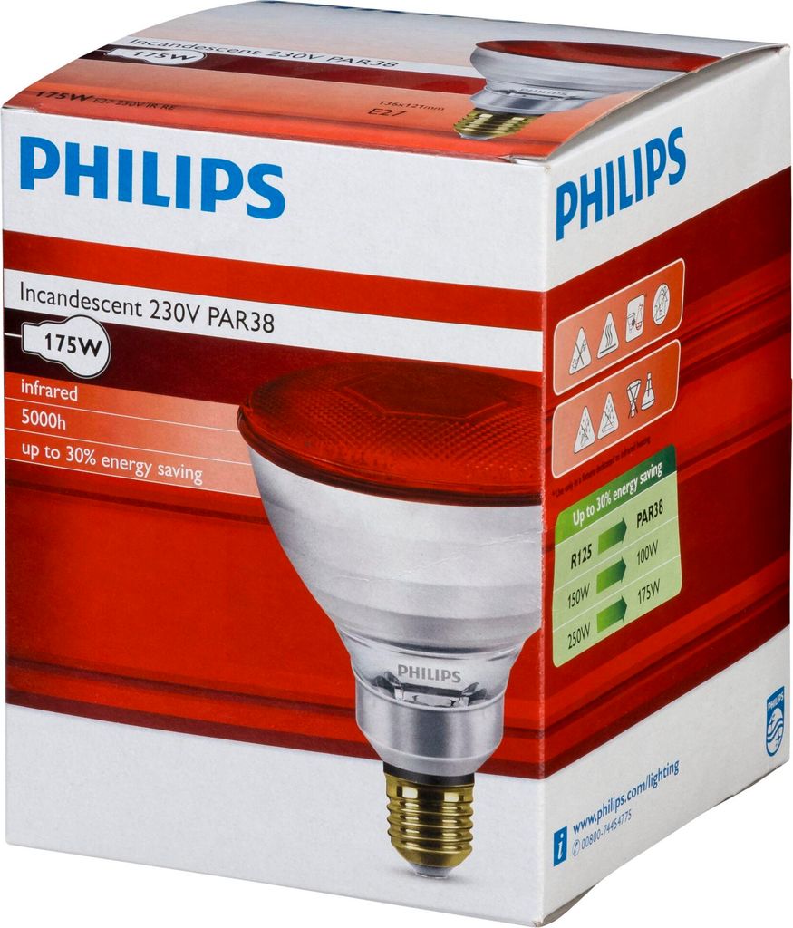 Philips Infrarotlampe PAR38 IR 175W E27 230 Red