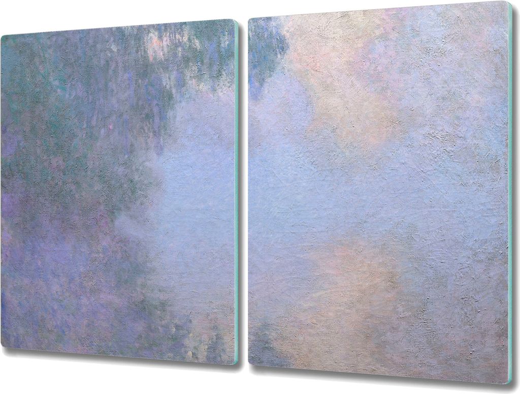 Coloray Schneidebrett Herdabdeckplatte 2x40x52 cm Kochplattenabdeckung Hackbrett Küchenbrett - Monet Seine