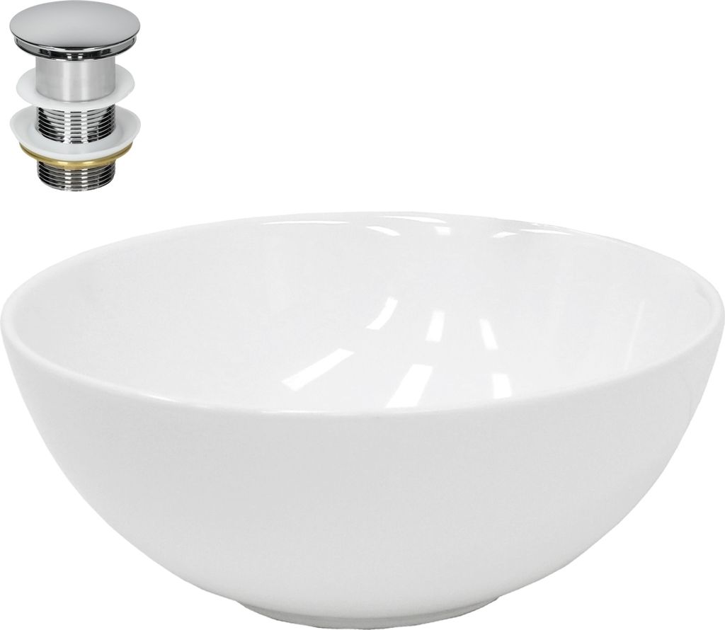 LuxeBath Waschbecken Aufsatzwaschbecken Rund, Ø 32x13,5 cm, Produktbild
