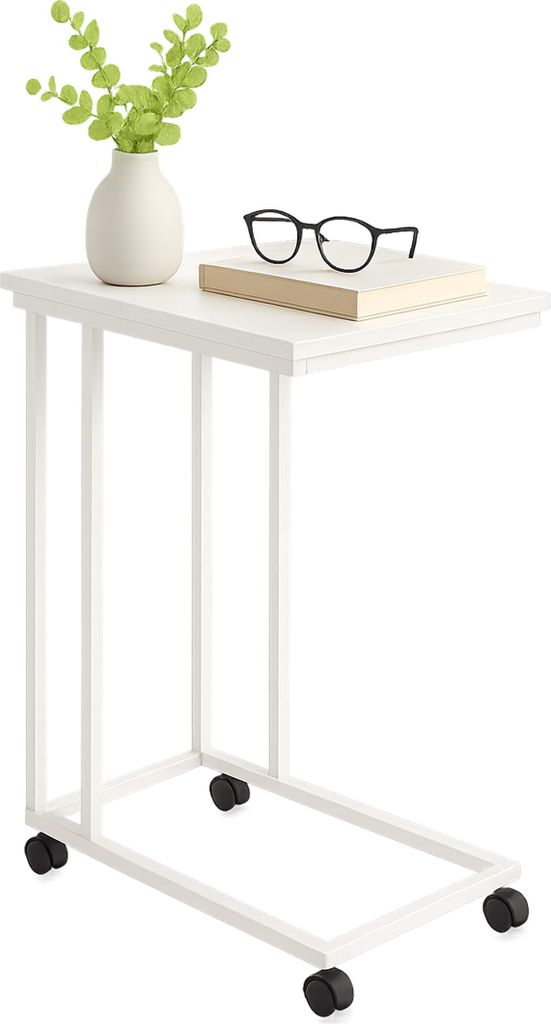 Relaxdays Beistelltisch mit Rollen, HxBxT: 68 x 50 x 35 cm, Produktbild 