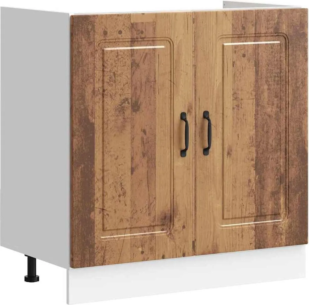 SYFAX™ Mobile Base Lavello Kalmar 80x46 Legno Vecchio - Cucina Rustica