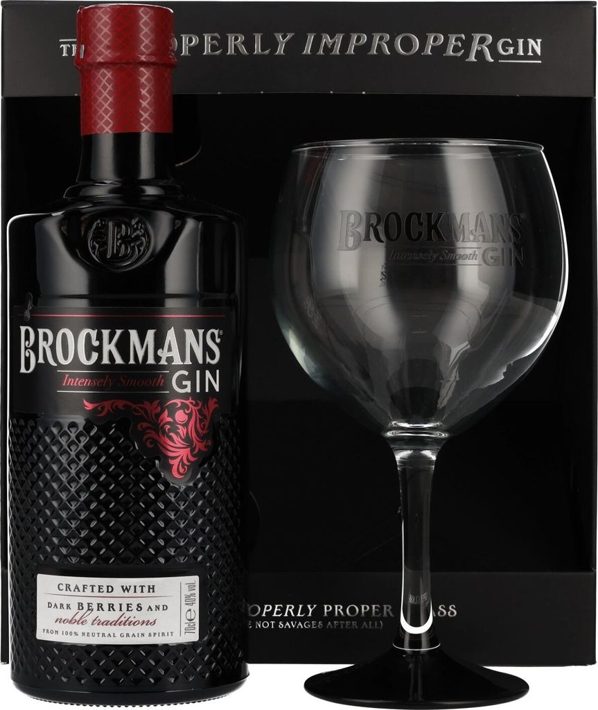 Brockmans Intensely Smooth PREMIUM GIN 40% Vol. 0,7l in Geschenkbox mit Glas
