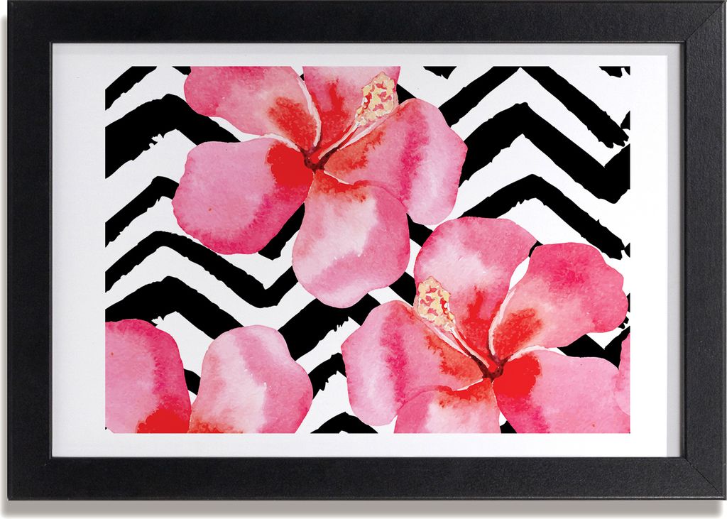 Bild 30x20 MDF-Rahmen, Wandkunst Hawaii-Blumen