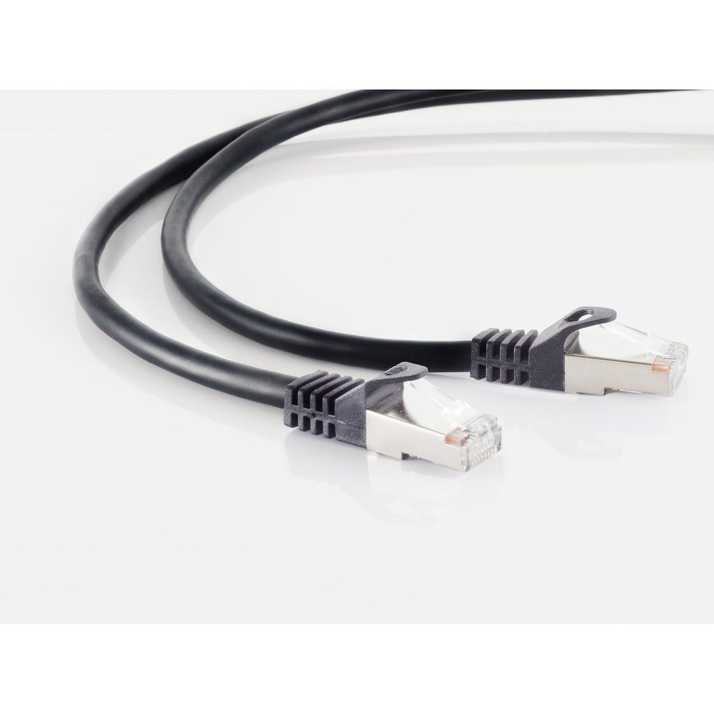 RJ45 Patchkabel m. CAT 7 Rohkabel PIMF schw 10m