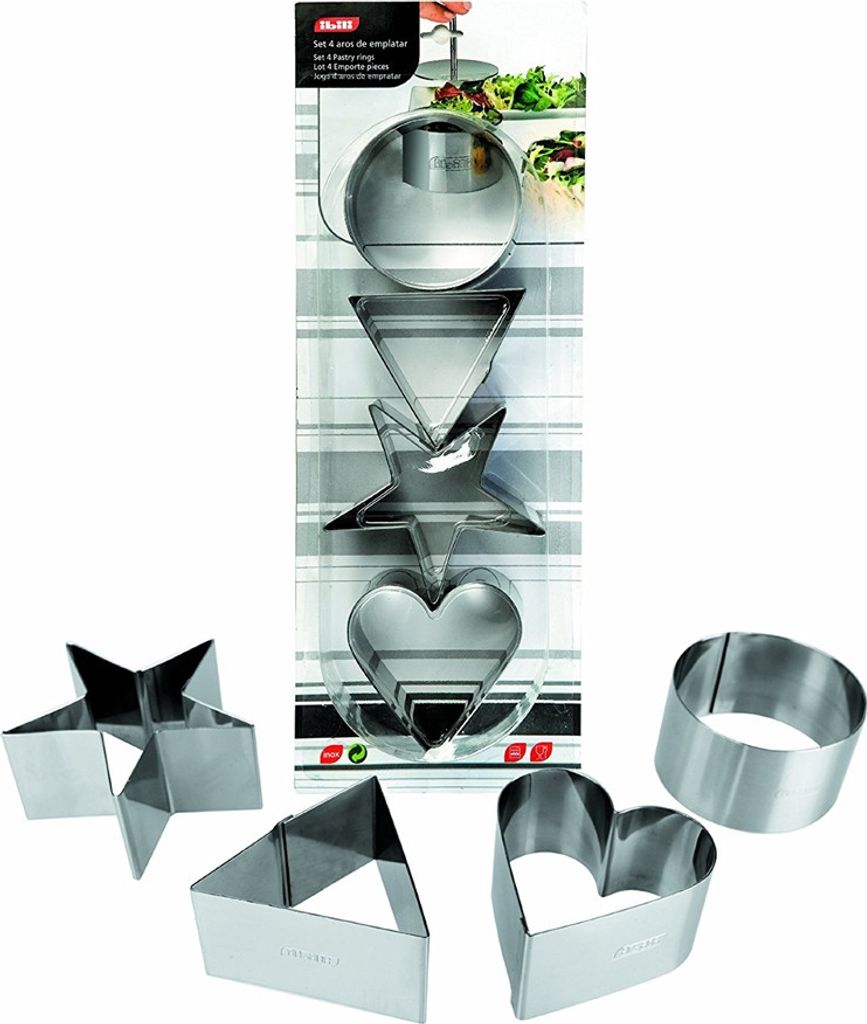 Ibili Ornament-Set 4 Formen, Edelstahl, Silber