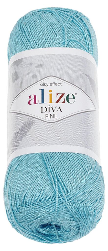 A ball of blue yarn on a white background.