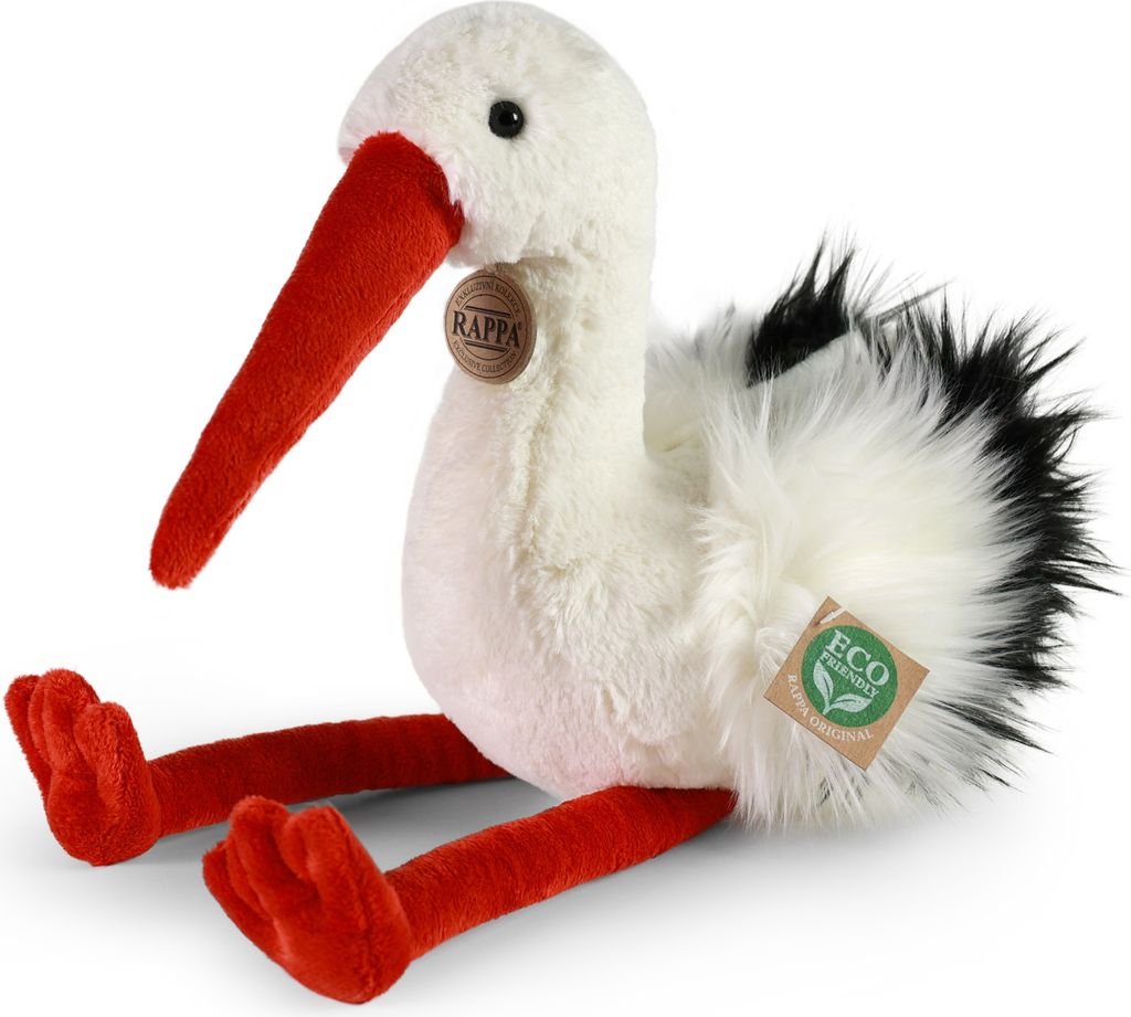 Cicogna di peluche 39 cm ECO-FRIENDLY Immagine del prodotto 